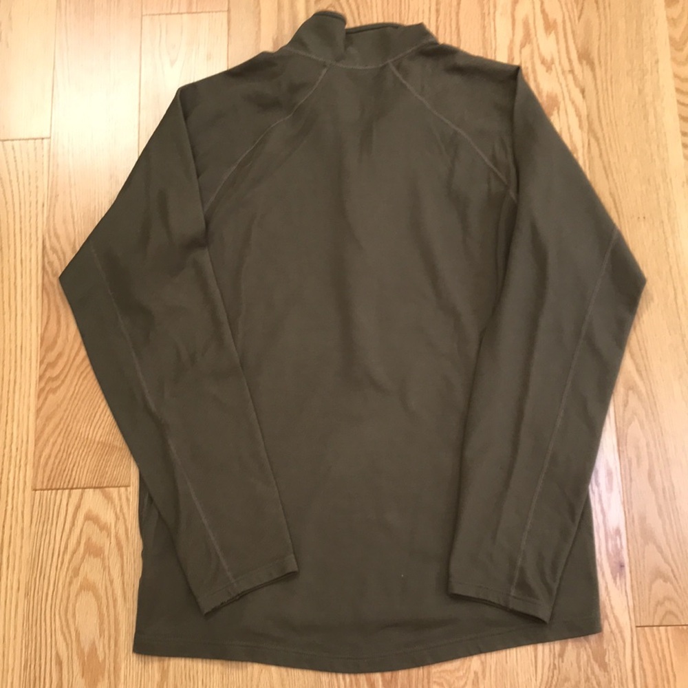 Patagonia mens large olive base layer 1/4 zip tee. - Picture 6 of 6